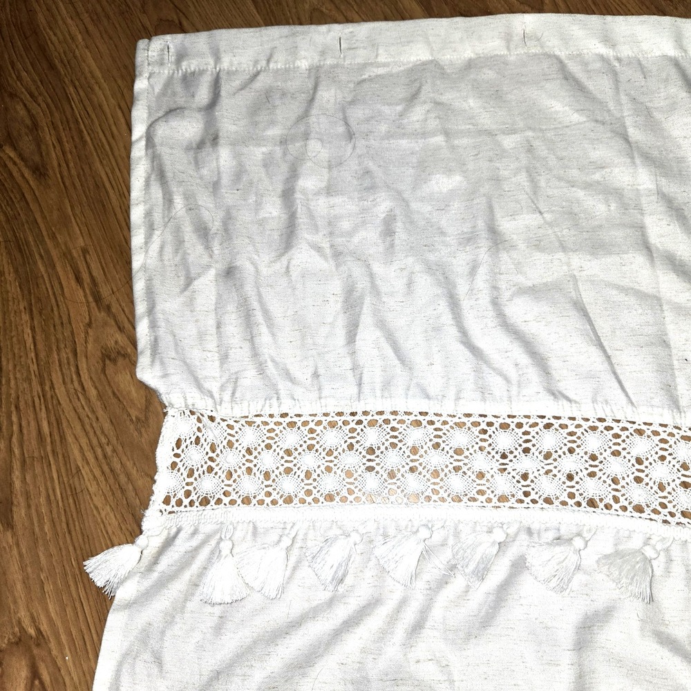 Better Homes and Gardens Light Beige Shower Curtain Crochet and‎ Fringe 72X72